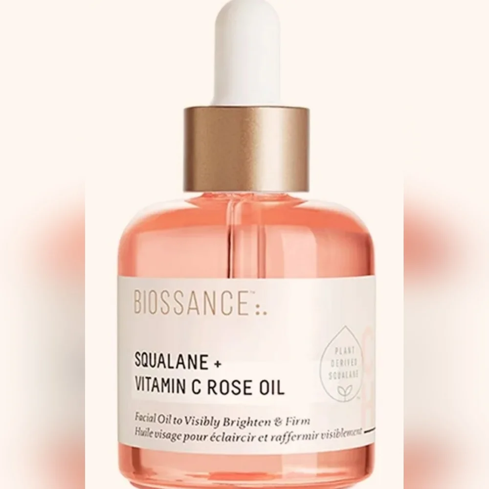 NEW BIOSSANCE Squalane + Vitamin C Rose Oil, Set of 3